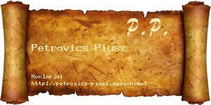 Petrovics Piusz névjegykártya